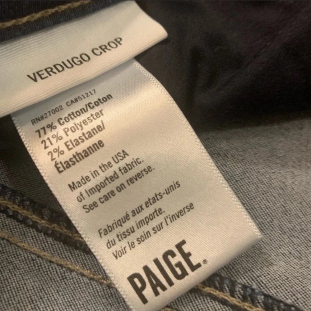 Paige Jeans Verdugo Crop Style Dark Wash Size 31